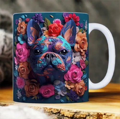 Canecas Impressão 3d Cão Buldog