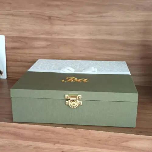 Kit 2 Caixas Padrinhos da Noiva Grande com Letras Acrílico