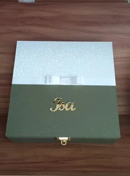 Kit 2 Caixas Padrinhos da Noiva Grande com Letras Acrílico