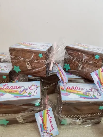 Lembrancinha Unicornio Bau mdf