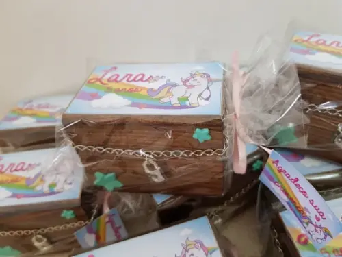 Lembrancinha Unicornio Bau mdf