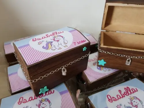 Lembrancinha Unicornio Bau mdf