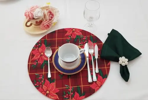 Mesa Posta Natal Kit Sulplat Natalino 4 Peças