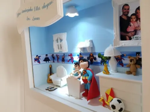 Quadro maternidade irmãos Super Herois
