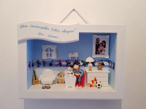 Quadro maternidade irmãos Super Herois