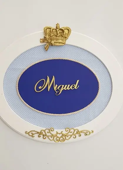 Quadro Maternidade Oval Azul