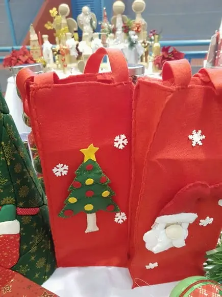 Sacolas feltro natal