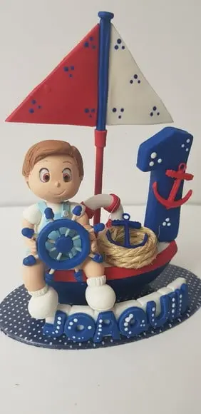 Topo de bolo menino marinheiro