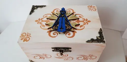 Urna para cinzas Branco com ouro velho