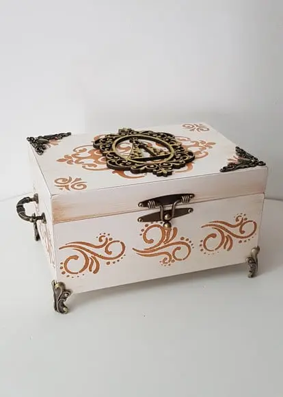 Urna para cinzas Branco com ouro velho