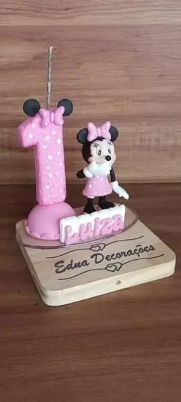 Vela 1 Ano Minie Rosa