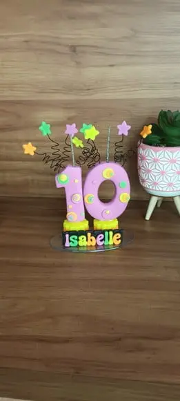 Vela 10 Anos Neon