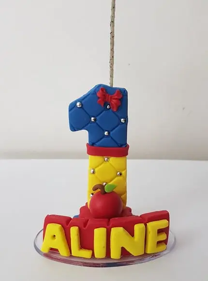 Vela 1 Ano Princesa Branca