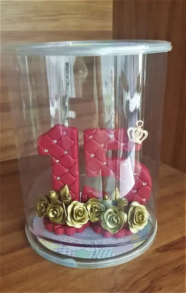 Vela 15 anos vermelho marsala