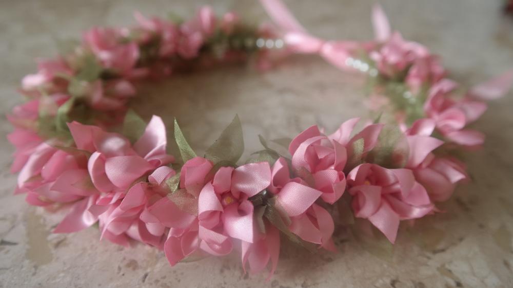 Coroa de Flores em Tecido | Rosa