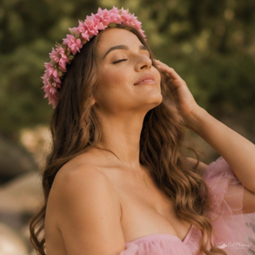Coroa de Flores em Tecido | Rosa