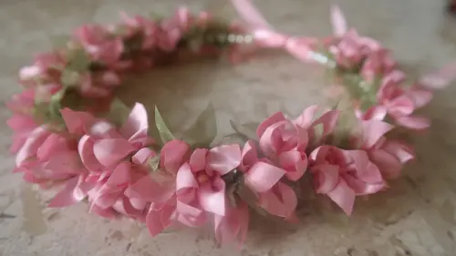 Coroa de Flores em Tecido | Rosa