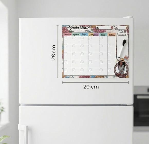 Kit 3 Planner Magnético Personalizado Geladeira 20x28