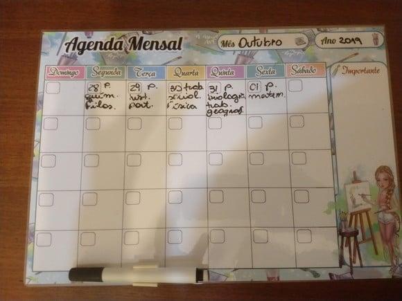 Planner Mensal Magnético Personalizado Geladeira 20x28