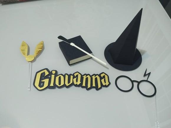Topo de Bolo Harry Potter Personalizado Camadas 3d Luxo