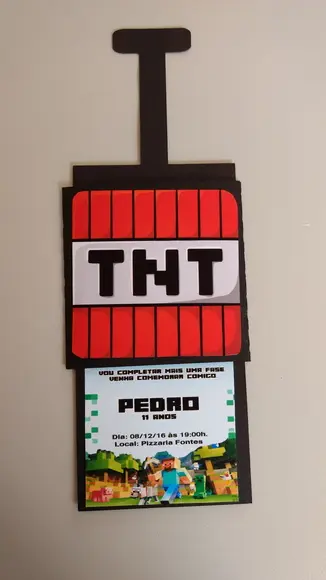 10 Convite Tnt Minecraft Deslizante