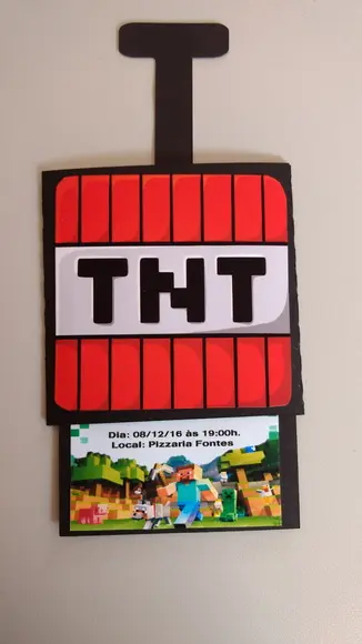 10 Convite Tnt Minecraft Deslizante
