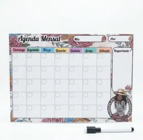 Kit 3 Planner Magnético Personalizado Geladeira 20x28