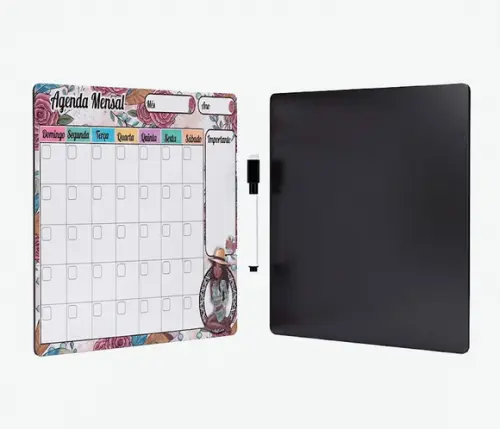 Planner Mensal Magnético Personalizado Geladeira 20x28