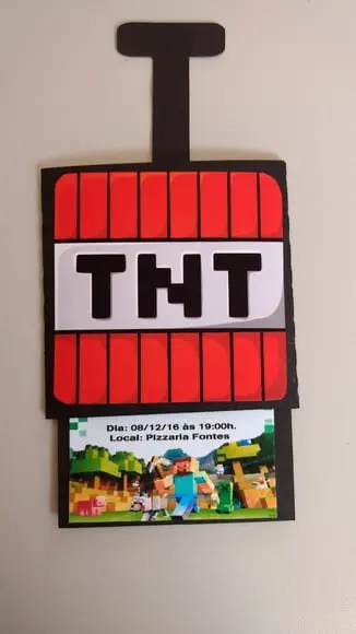 10 Convite Tnt Minecraft Deslizante