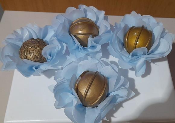 Forminhas Coração Apaixonado Azul Bebe