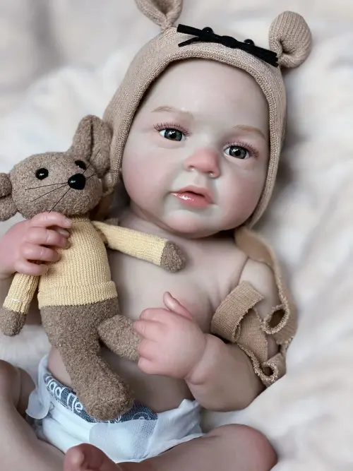Boneca Bebê Reborn Realista Menino Careca Pintura 3d 50cm