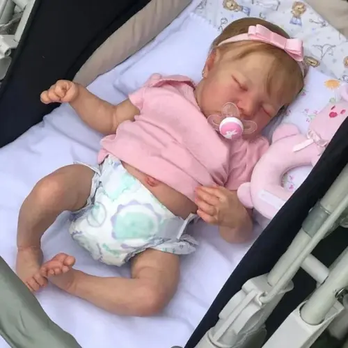Boneca Bebê Reborn Realista Veias Visíveis Recém Nascida Corpo de Vinil 47cm
