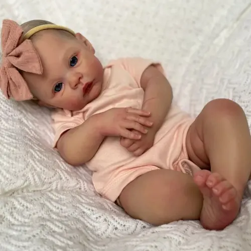 Bebê Reborn Rose Recém Nascido Realista Corpo de Vinil 50cm