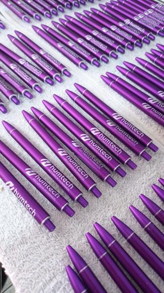 100 Canetas de Plásticas p/ Personalizar / sem Gravação