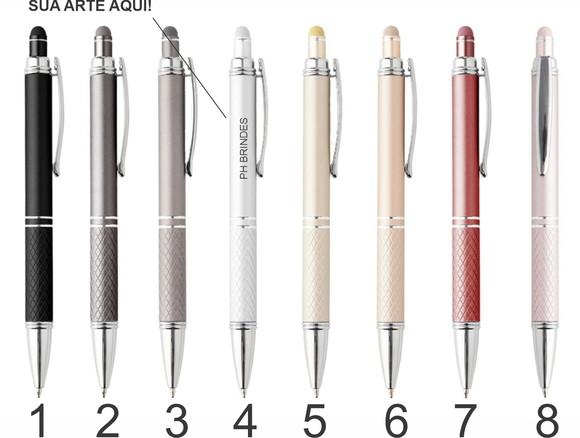 150 Canetas de Metal com Touch Personalizadas 1 Cor Mod.5019