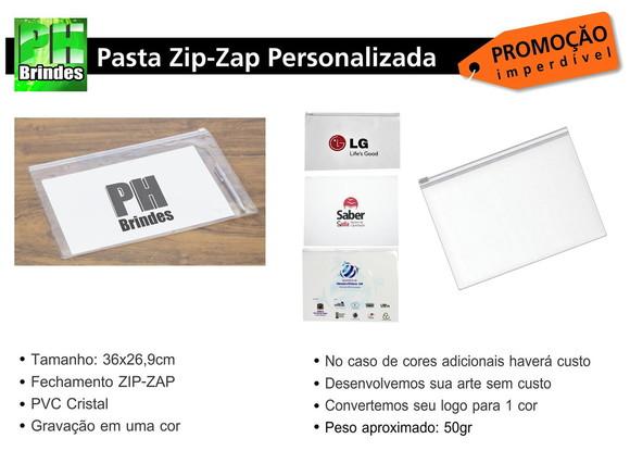 50 Pastas Zip Zap Personalizadas Silk 1 Cor