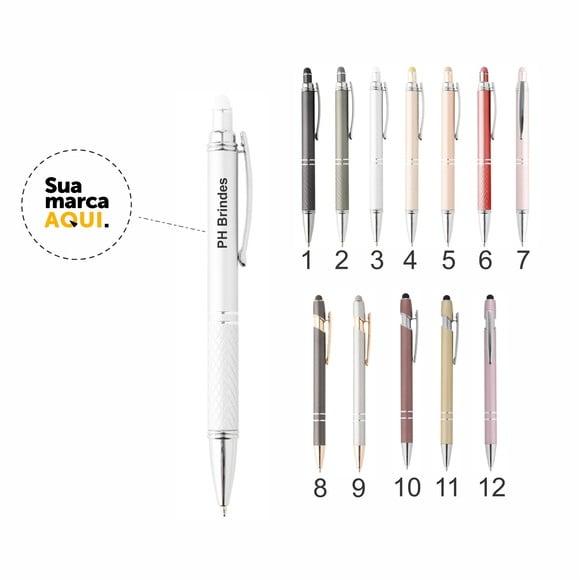100 Canetas de Metal com Touch Personalizadas 1 Cor 5010/12