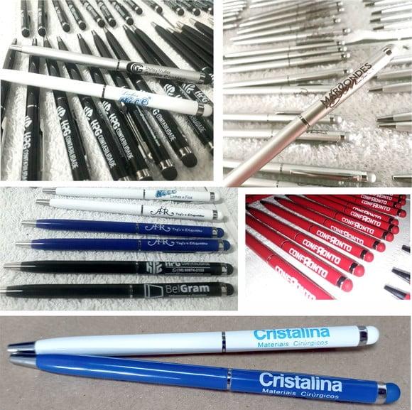 50 Canetas de Metal c/ Touch p/ Personalizar / sem Gravação