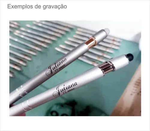 100 Canetas de Metal com Touch Personalizadas 1 Cor 5010/12