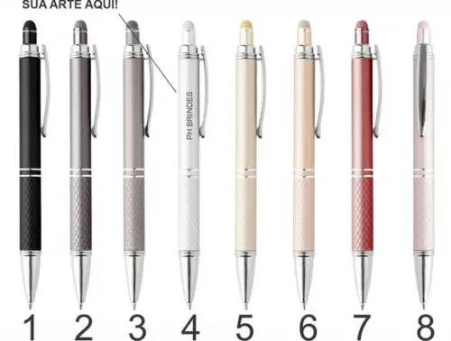 100 Canetas de Metal com Touch Personalizadas 1 Cor Mod.5019