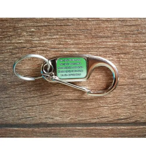 100 Chaveiros Mosquetao de Metal Personalizados Ch11