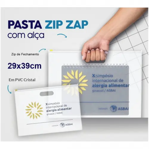 50 Pastas Zip Zap com Alça Personalizadas Silk