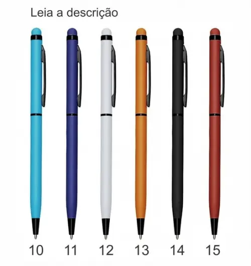 100 Canetas de Metal c/ Touch p/ Personalizar / sem Gravação