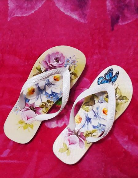 Chinelo Havaianas Decorado Pintado à Mão