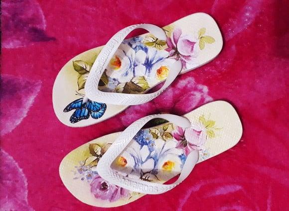 Chinelo Havaianas Decorado Pintado à Mão