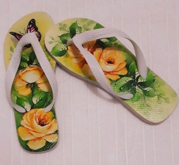 Chinelo Havaianas Decorado Pintado à Mão