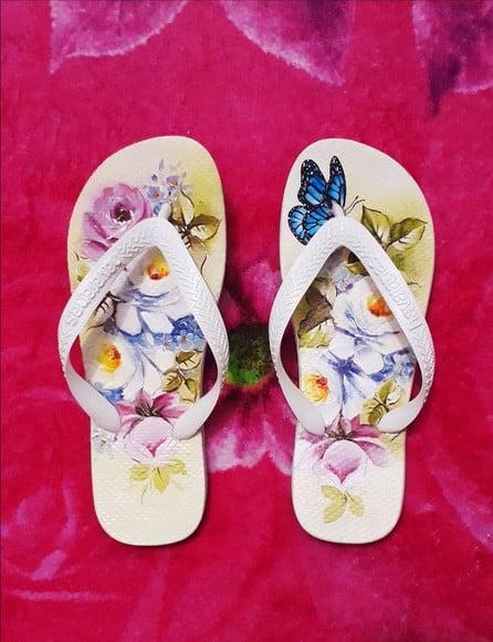 Chinelo Havaianas Decorado Pintado à Mão
