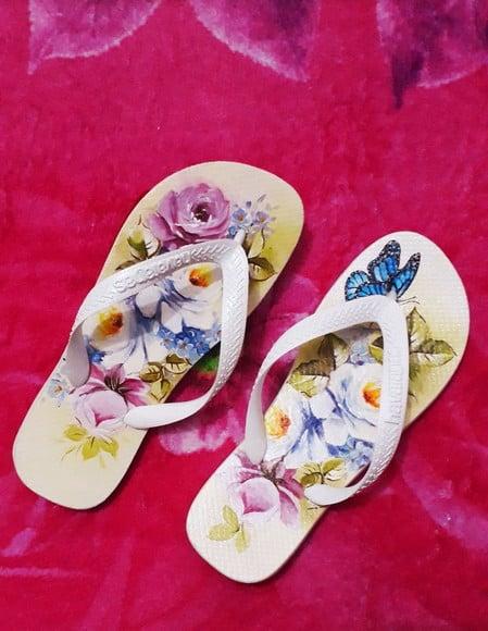 Chinelo Havaianas Decorado Pintado à Mão