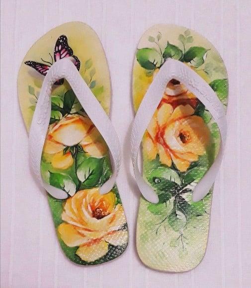 Chinelo Havaianas Decorado Pintado à Mão