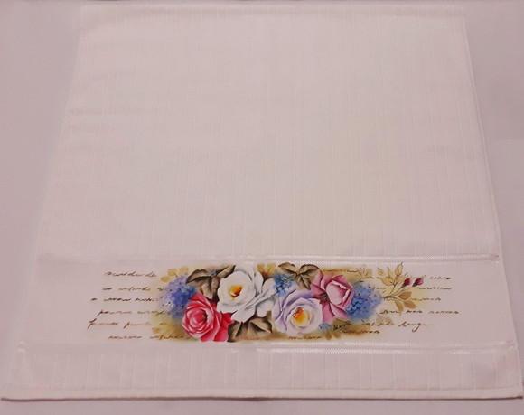 Toalha de Banho Pintada à Mão - Rosas e Hortênsias